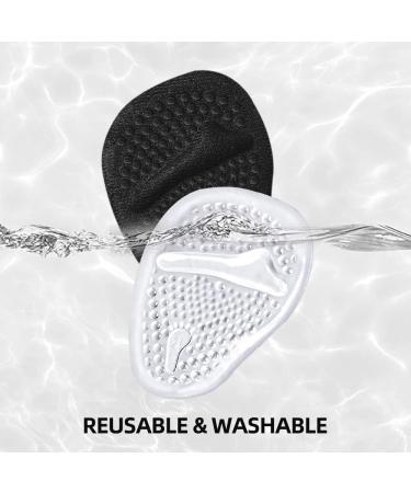 Premium Metatarsal Pads for Women | Silicone Foot Cushion Inserts for Pain Relief - Black & Transparent - Buy Online on GoSupps.com