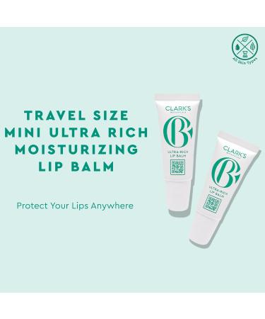 Clark's Botanicals Mini Ultra Rich Lip Balm: Plumping Moisturizer with Collagen and Shea Mango & Avocado Butter + Vitamin E | 0.14 fl oz (Pack of 2) - Buy Online on GoSupps.com
