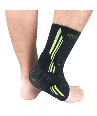Buy 1pc Silicone Ankle Brace - Ankle Support Sleeve for Running & Sprains - Comfortable Black & Green Ankle Pads - Buy Online on GoSupps.com
