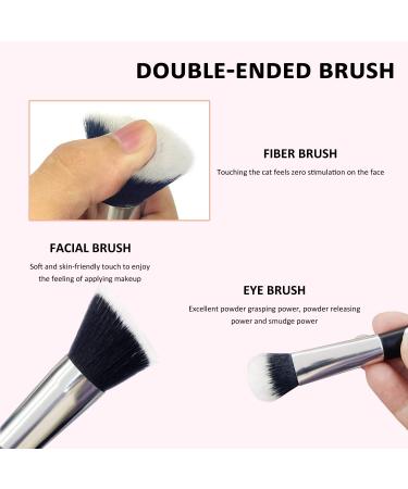 4-Pack Foundation Brush Set - Blending & Application Brushes for Liquid Powder & Concealer | Includes Pink Flat Two-Sided & Silicone Brushes - Buy Online on GoSupps.com