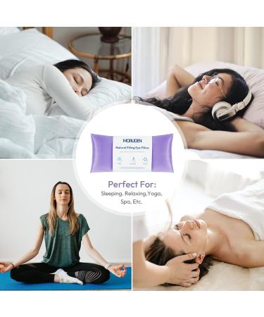 Lavender Eye Pillow for Relaxation and Meditation - Microwavable Weighted Aromatherapy Compress in Light Purple - Buy Online on GoSupps.com