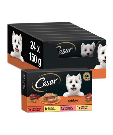 Cesar wet feed for dogs selection of classics in pate multipack (6 x 4 cups x 150 g) Selection of classics in pies 6 x 4 150 g (24 Pack)
