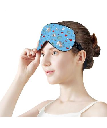 Angels and Hearts Sleep Mask - Adjustable Blindfold for Men and Women, Blocks Light for Night, Travel, and Nap - Buy Online on GoSupps.com