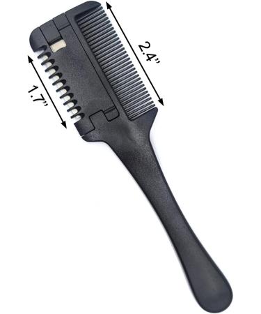 Ainkou Razor Comb Hair Thinner Comb Hair Trimmer Hair Styling Razor Comb Hair Cutter Razor Comb Cutting Scissors Double Sided Tool for Salon Home Hair Cutting Styling (Black) - Buy Online on GoSupps.com