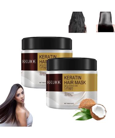 Collagen Hair Treatment Collagen Hair Mask Conditioning Argan Oil Hair Mask Keratin Hair Mask Collagen Treatment Deep Repair Conditioner Hair Masks for Dry Damaged Hair (2PCS)