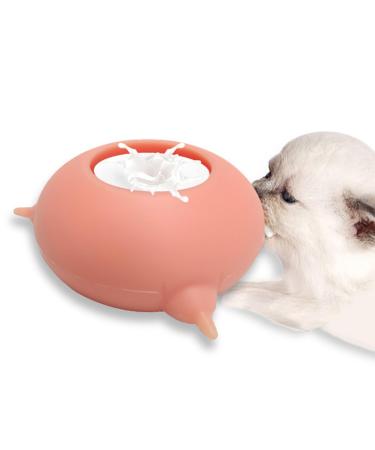 Zerodis Pet Silicone Doggie Cat Feeder Pet Milk Silicone Bowl Feeder with 3 Nipples for Newborn Pets Kittens Puppies Feeding Bowl