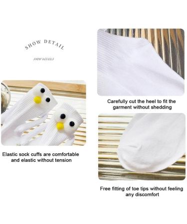 Suction Cup Couple Socks | Creative 3D Doll Design | Funny Magnetic Connection | Perfect Gift for Women & Men | 1 Pair White - Buy Online on GoSupps.com