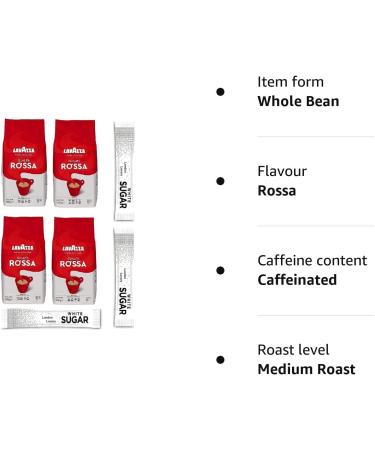Lavazza Qualita Rossa Arabica and Robusta Medium Roast Coffee Beans 4 x1 kg FREE SUGAR SACHETS  - Buy Online on GoSupps.com