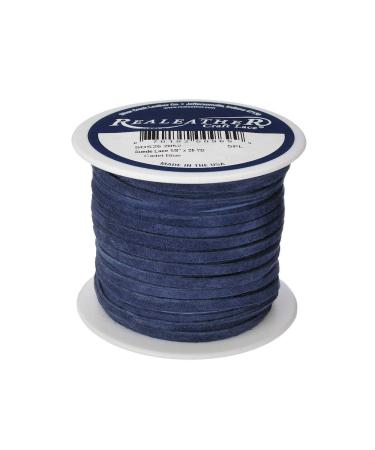 Suede Craft Lace Cadet Blue 1/8" x 25 yds by Realeather Made in USA