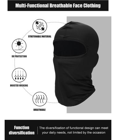 Men's 9-Piece Full Face Ski Mask Balaclava Hood - Winter Outdoor Breathable Black Face Mask - Buy Online on GoSupps.com
