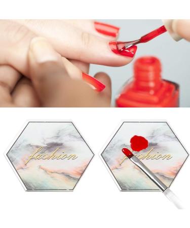 Nail Painting Plate Environmental Health Easy To Use Materials Nail Art Plate For Color Matching for Home Salon Shop(hexagon) - Buy Online on GoSupps.com