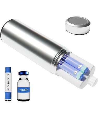 Insulin Pens Cooler Travel Case - Portable TSA Approved Diabetic Medicine Cooler - 48H Insulin Medical Cooler - Silvery - Buy Online on GoSupps.com