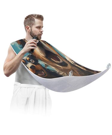 Beard Bib Apron Dog Beard Hair Catcher for Men Shaving Fathers Day Anniversary Christmas Gifts for Dad Husband Beard Bib with 2 Suction Cups