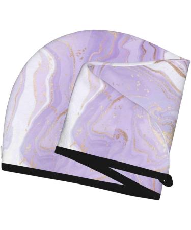 Hair Towel Wrap - Quick-Dry Hair Turban with Button | Lavender Glitter Stripes | Perfect for Home & Travel - Buy Online on GoSupps.com