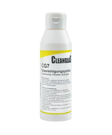 Cleanglas glass cleaning polish CG7 |Scratch -free cleaning and care of glass |Glass cleaner |Shower cabin cleaner |Glass polish |Calculate remover shower strong |Disc cleaning polish |250ml glass polisher