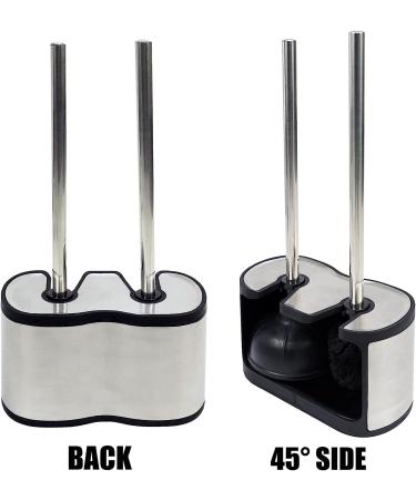 Casaphoria Stainless Steel Toilet Bowl Brush & Plunger Set - Heavy Duty 2-in-1 Combo with Freestanding Holder for Bathroom - Buy Online on GoSupps.com