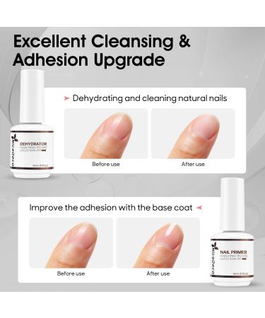 Nicedeco Nail Primer and Dehydrator Set 2x15ML Nail Prep Dehydrator and Bond Primer Fast Air Dry Superior Natural Bonding Primer Gel Nail Polish for Nail Supplies Set Long-lasting DEPM - Buy Online on GoSupps.com