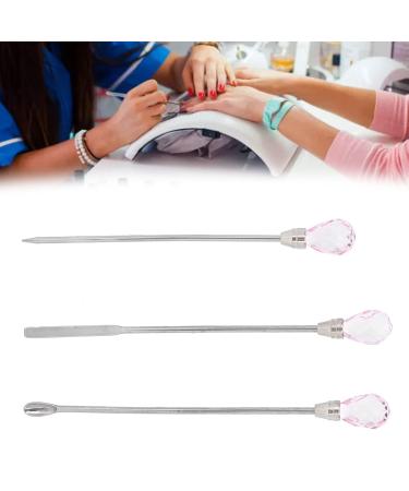 Nail Spatula Stainless Steel Nail Tools for Mixing Nail Polish for Picking Up Nail Decorations(pink)