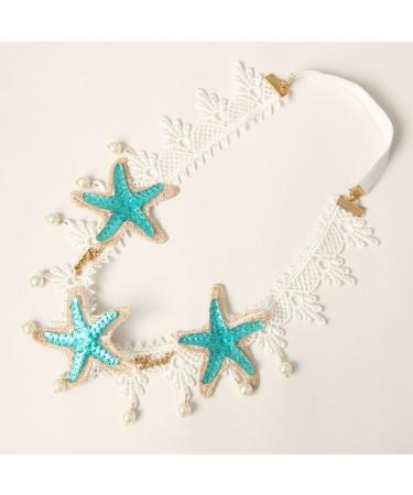 Ocean Acrylic Starfish Shell Headband with Rose Flowers - Mermaid Hair Accessories - Buy Online on GoSupps.com