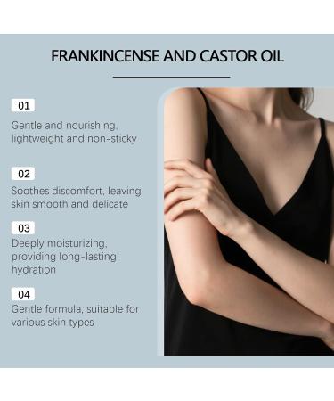 BlueBouff Frankincense and Castor Oil Cold-Pressed Castor Oil Roll-On Soothing Moisturizing Firming Oil Firms Smooths Skin Suitable for Face Neck Abdomen 1.7 fl oz - Buy Online on GoSupps.com