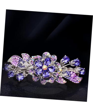 FRCOLOR Hairpin Rhinestone Clip Hair Barrettes for Women Purple Hair Barrettes Flower Crystal Hair Clips Diamond Hair Accessories Ponytail Clip Holders Rhinestones Alloy Crystal Back Miss - Buy Online on GoSupps.com