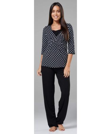 Zeta Ville Maternity Breastfeeding Pyjamas - Black With Stars - Size 8 - Pregnancy Nightwear - Buy Online on GoSupps.com