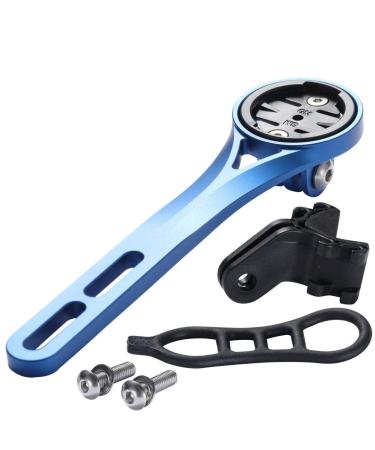 Dymoece Aluminium Alloy Bicycle Computer Mount for Road Bike Integrated Handlebar,Compatible with Garmin Edge 130 200 500 510 520 810 820 1000 1030 and Flashlight Blue
