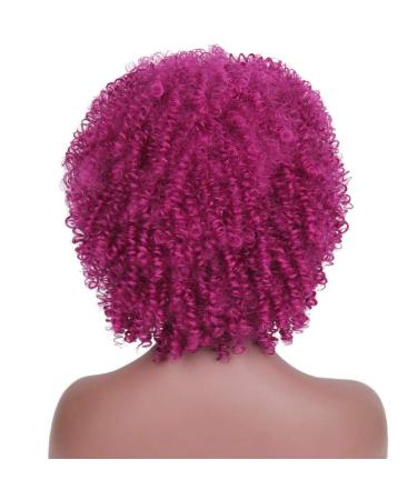 HBINGBING 12'' Short Synthetic Wigs Afro Kinky Curly Wigs Ombre Pink Hair for Women High Temperature Fiber Natural Hairs 3700