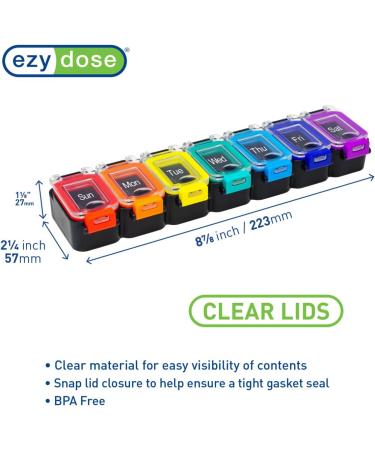 Buy EZY DOSE 7-Day Pill Planner | Waterproof Vitamin Organizer with Locking Compartments | Secure Medicine Case for International Shipping - Buy Online on GoSupps.com