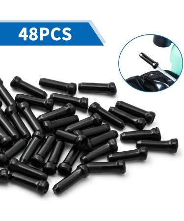 MUQZI Cable End Crimps - 48pcs | Bike Cable End Caps for MTB & Road Bike | Black Brake & Shifter Tips - Buy Online on GoSupps.com