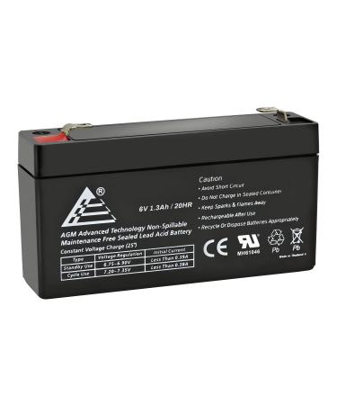 6V 1.2AH Valve Regulated Sealed Lead Acid Battery with F1 Terminal ECI Power