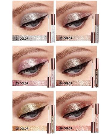 10 Colors Liquid Glitter Eyeshadow Set Waterproof Long Lasting Quick-Drying Shiny Glitter Shimmer Liquid Eyeshadow Makeup Tool - Buy Online on GoSupps.com