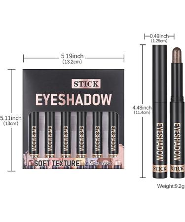 Holds Creamy eyeshadow stick set of 6 creamy sticks durable with shine waterproof applicator party birthday - Buy Online on GoSupps.com