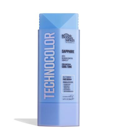Bondi Sands Technocolor Sapphire Self-Tanning Face Serum Easy Application Streak Free Fake Tan Enriched with Vitamin C & Chamomile 50ml/1.69 Fl Oz