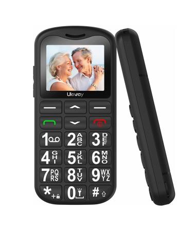 uleway Big Button Mobile Phone for Elderly GSM Unlocked Mobile Phone With SOS Button Speed Dail Torch FM Radio Dual SIM Basic Cell Phone Easy to Use for Seniors (Black)