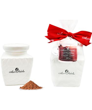Value Bundle: LAURA SECORD HOT CHOCOLATE POWDER - Cocoa Powder Chocolat Chaud - Cacao Powder - Creamy Hot Chocolate Gift Set - Chocolate Gift - Cocoa Powder for Baking & Drinking - Christmas Treat (200g Classic Creamy Hot Chocolate (Decorative Jar & Scoop