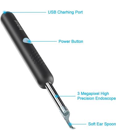 BEBIRD R1 Ear Wax Removal Tool Camera Endoscope - 1080P HD Wireless Ear Cleaner with 6 LED Lights for iPhone, iPad, Android - Kids, Adults & Pets (Black) - Buy Online on GoSupps.com