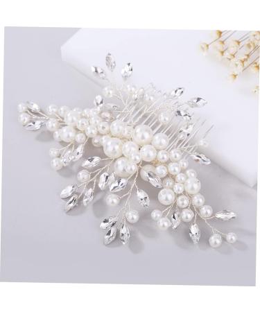 FRCOLOR 1pc Flower Crystal Ab Rhinestones Wedding Headpiece Metal Hair Claw Clips Crystal Vintage Bridal Hair Clips Silver Barrettes Hair Accessories Tiara Manual Bride Comb - Buy Online on GoSupps.com