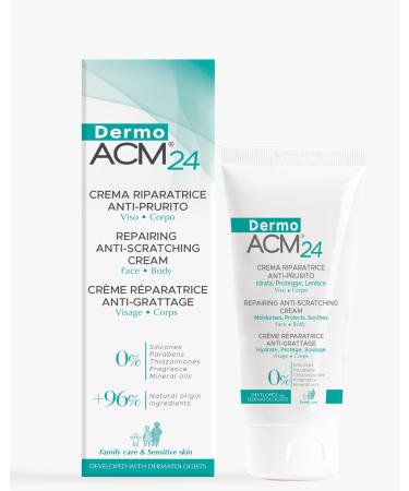 DermoACM Repairing Moisturizing Cream for Face and Body against Itching and Irritation. Soothing and Nourishing for Dry and Atopic Skin. With Pantenol Ceramide Vitamin E. 100 ml