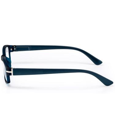 FILTRAL Reading Glasses for Women & Men - Square Full-Rim Design with Spring Temples 2.50 Diopters Blue/Black - 1 Pack - Buy Online on GoSupps.com