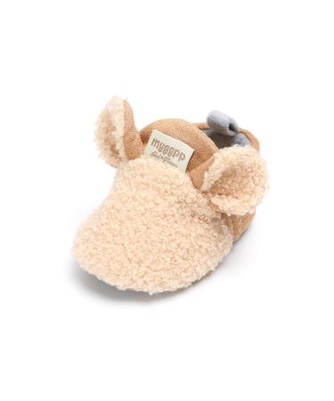 LACOFIA Baby Boys Girls Anti-Slip Soft Sole Winter Warm Booties 6-12 Months Khaki - Buy Online on GoSupps.com