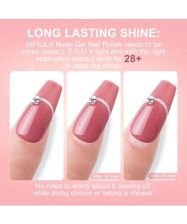 NXJ INFILILA Nude Gel Polish Set - 6 Colors Milky White & Jelly Nude - Translucent DIY Nail Art Kit for Home & Salon - 10ML Professional Quality - Buy Online on GoSupps.com