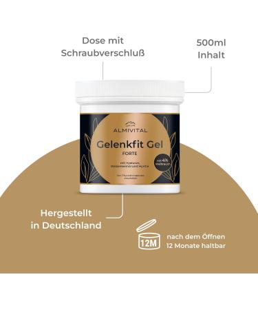 Almivital Joint Fit Gel Forte - Hyaluronic Acid & Myrrh Balsam for Joints | 500ml Moisturizing Relief for Stressed Joints | Buy Internationally - Buy Online on GoSupps.com