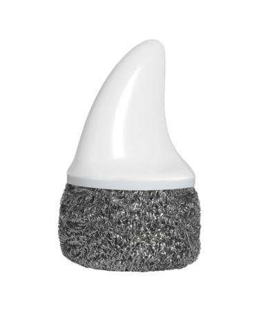 Besreey Stainless Steel Pot Scrubber | Stainless Steel Scrubber Pot Brush with Handle - Scouring Stubborn Messes Kitchen Brush Replaceable for Pans Barbecue Grill Grey