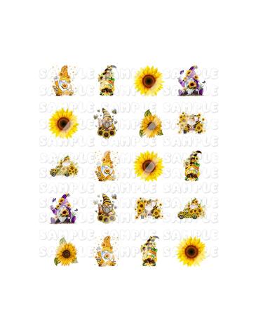 Sunflower Gnomes Nail Art Decals