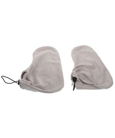 minkissy 1 Pair Wax Therapy Warm Foot Cover Gel Hand Paraffin Bath Mittens Booties Hot Wax Foot Bags Paraffin Wax Covers Wax Work Cotton Mittens Kit Paraffin Wax Foot Wraps Wax Gloves Plush Grey