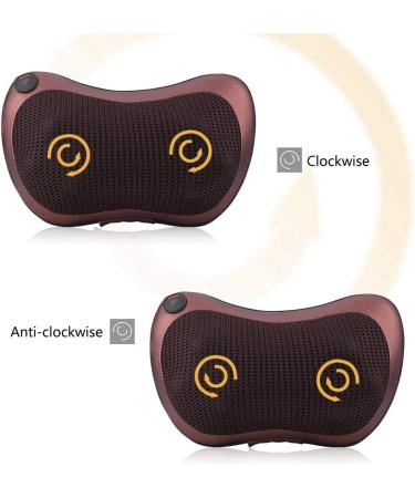 Shiatsu Massage Pillow for Car | 12V Neck & Back Massage Cushion with Heating & 8 Kneading Rollers - Coffee - Buy Online on GoSupps.com