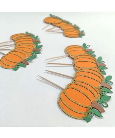 Confetti! Pumpkin Cupcake Toppers Fall Party Theme Pumpkin Birthday Thanksgiving Halloween Decorations Party Cake Decorations Supplies - Buy Online on GoSupps.com