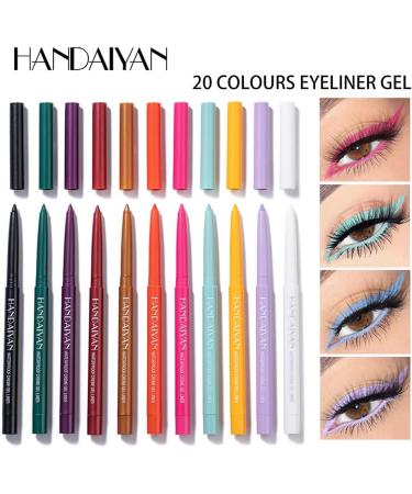 JAWSEU 20 Colors Eyeliner Gel Pen Matte Eyeliner Kit Makeup Liner Gel Pencil Longlasting Waterproof Gel Eyeliner for Eye Makeup 20 Pieces - Buy Online on GoSupps.com