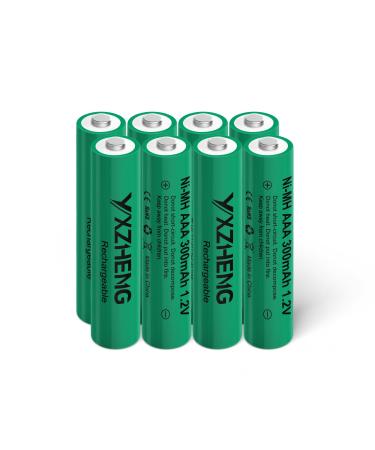 AAA 300mAh NI-MH Battery 8pcs 1.2v Rechargeable for Outside Solar Lawn Light (8xAAA)
